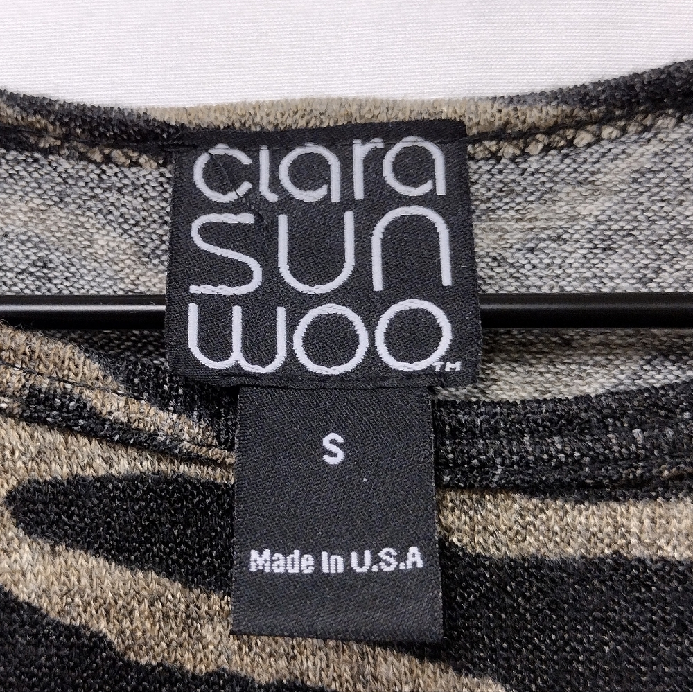 Clara Sun Woo Zebra Print Tunic Women's S Brown Black Boho Retro 90s Y2K - Picture 9 of 10